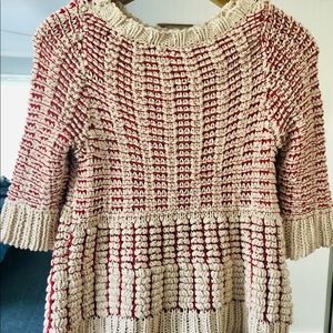 Anthropologie Knit Sweater Red Small